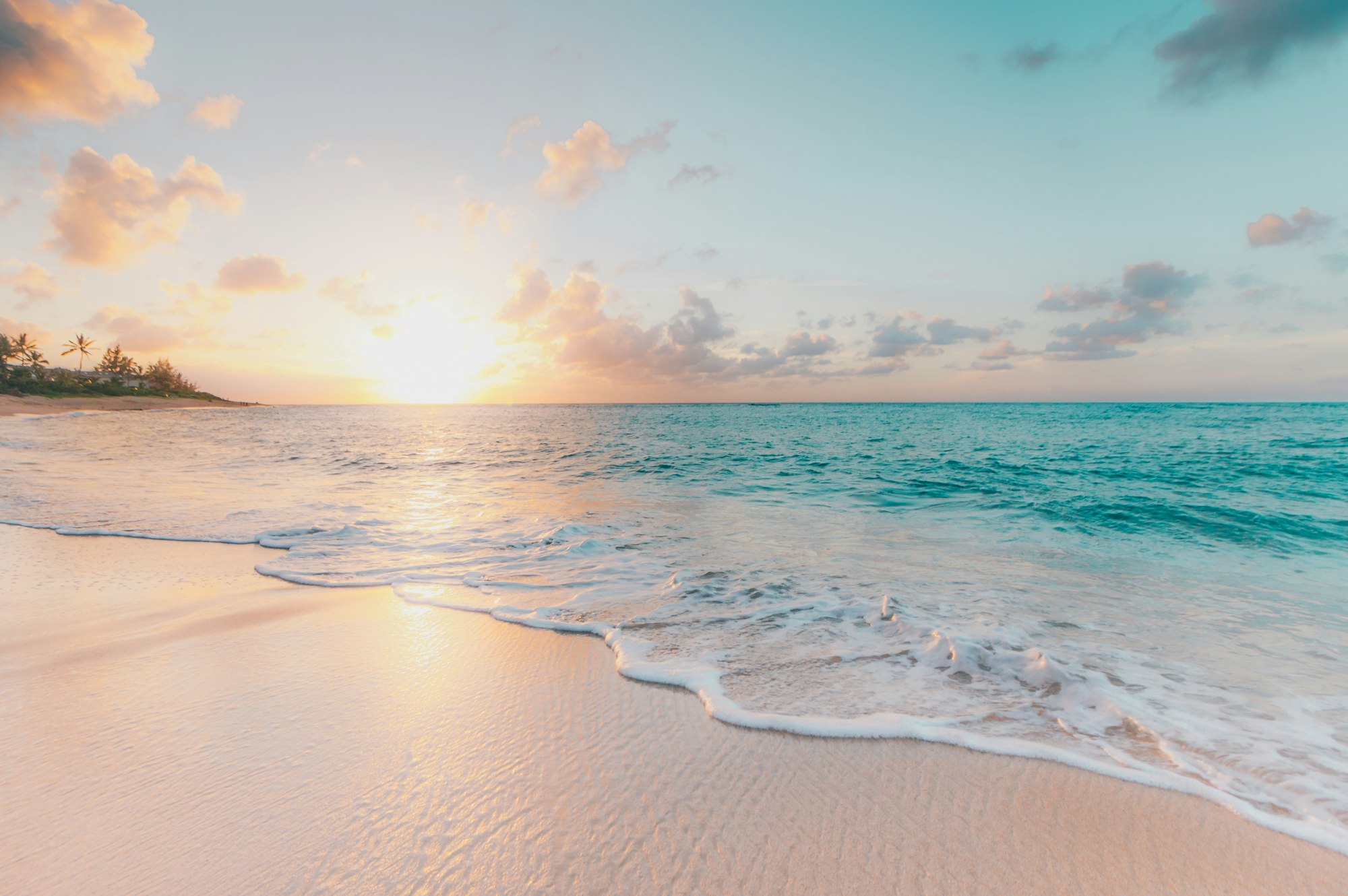 Vet verliezen op vakantie, strand bij zonsondergang