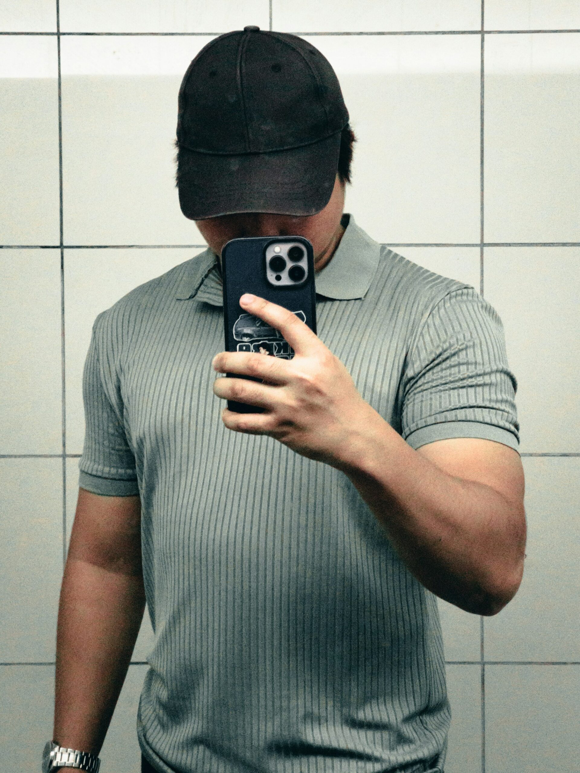Voor en na foto's voor progressie meten, smartphone spiegel